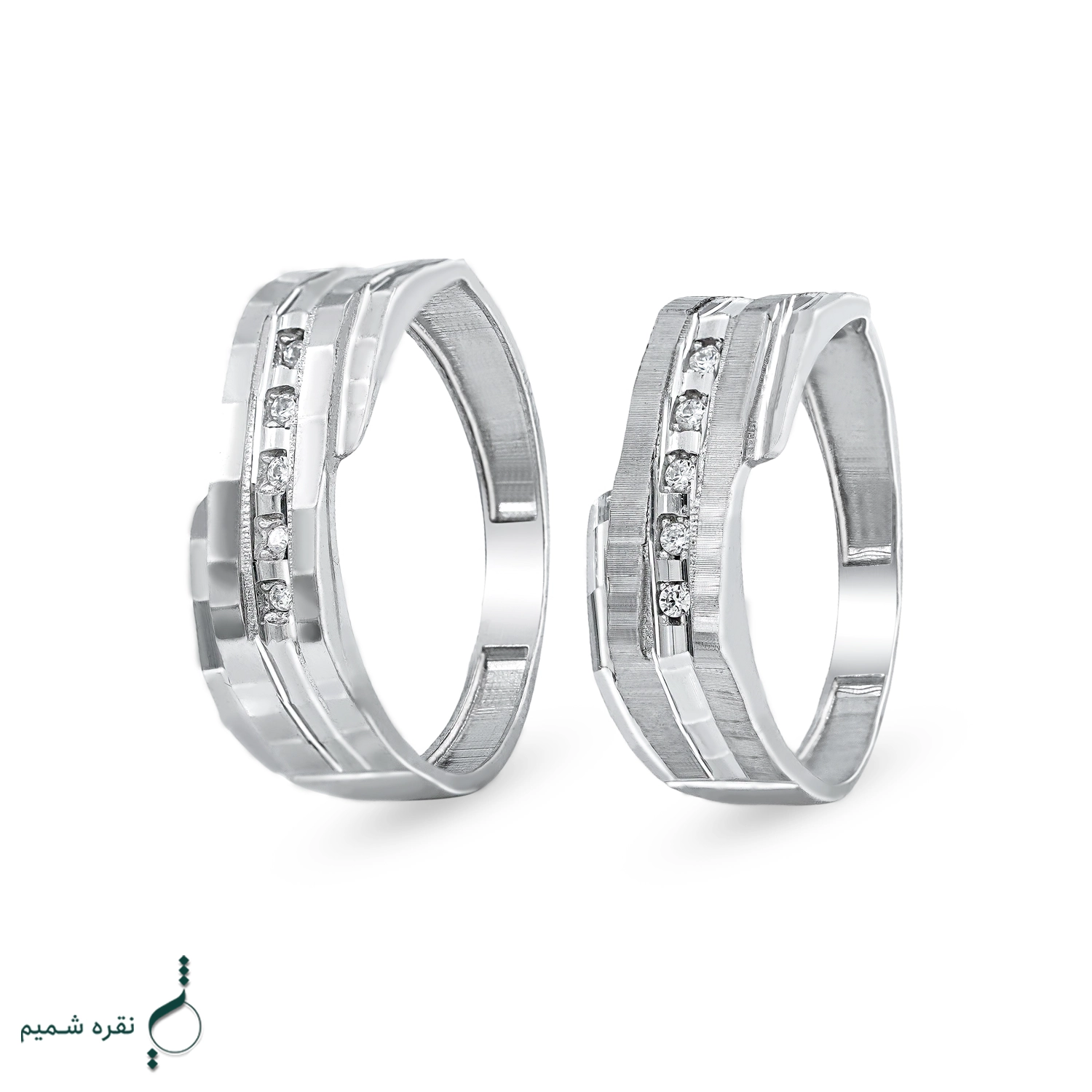 حلقه ست نقره نامزدی زنانه و مردانه مدل HSE K116