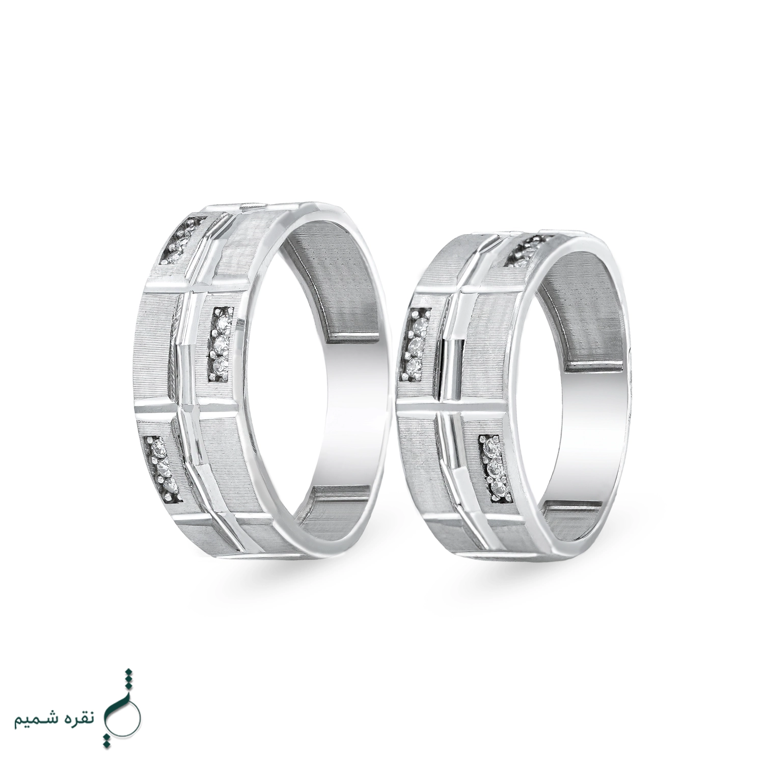حلقه ست نقره نامزدی زنانه و مردانه مدل HSE K123