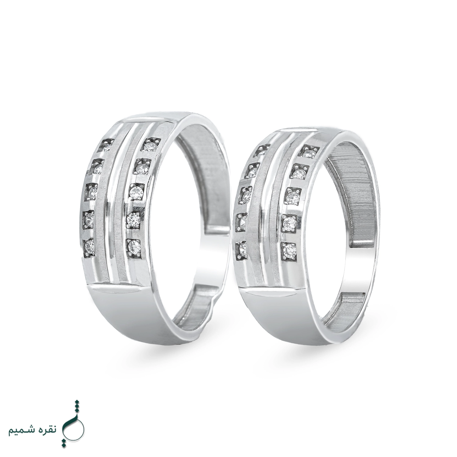 حلقه ست نقره نامزدی زنانه و مردانه مدل HSE K125