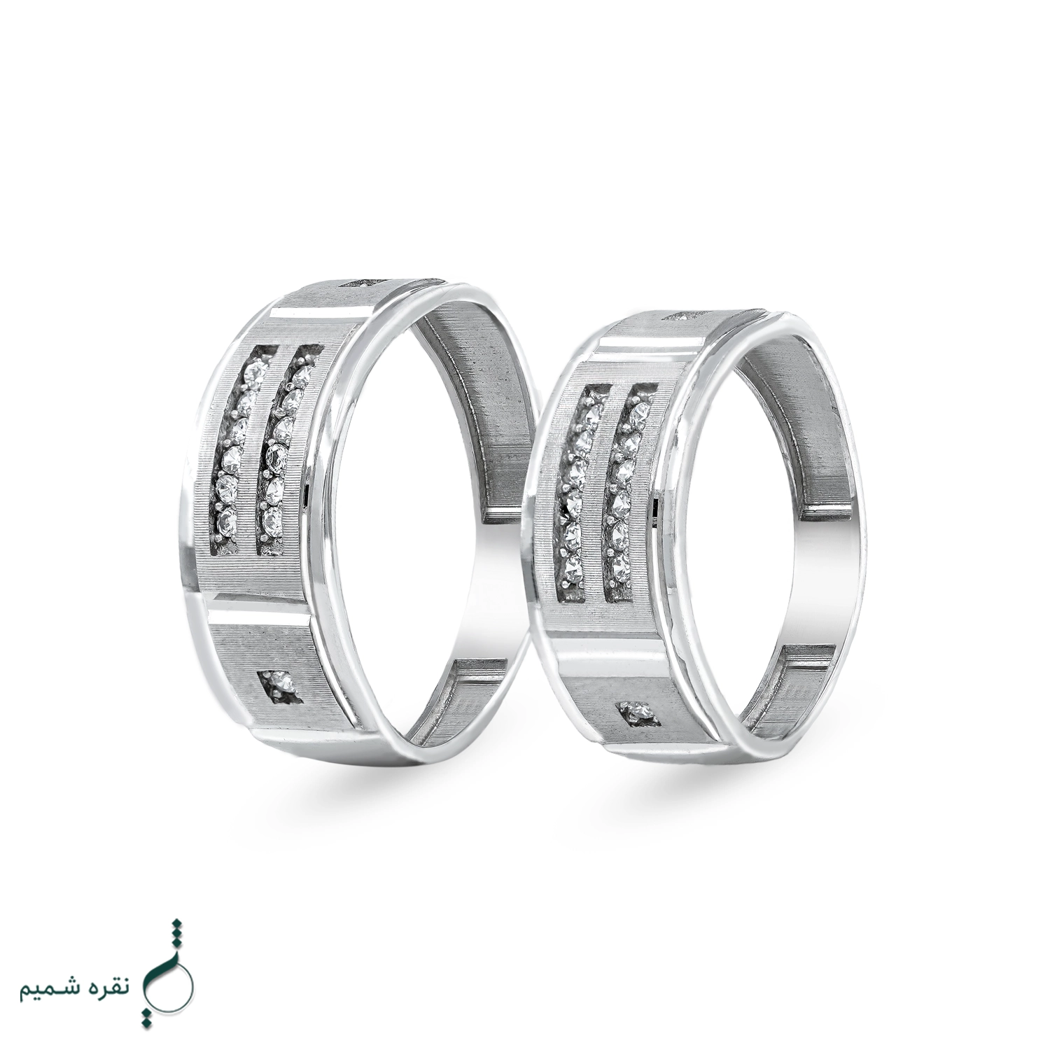 حلقه ست نقره نامزدی زنانه و مردانه مدل HSE K115